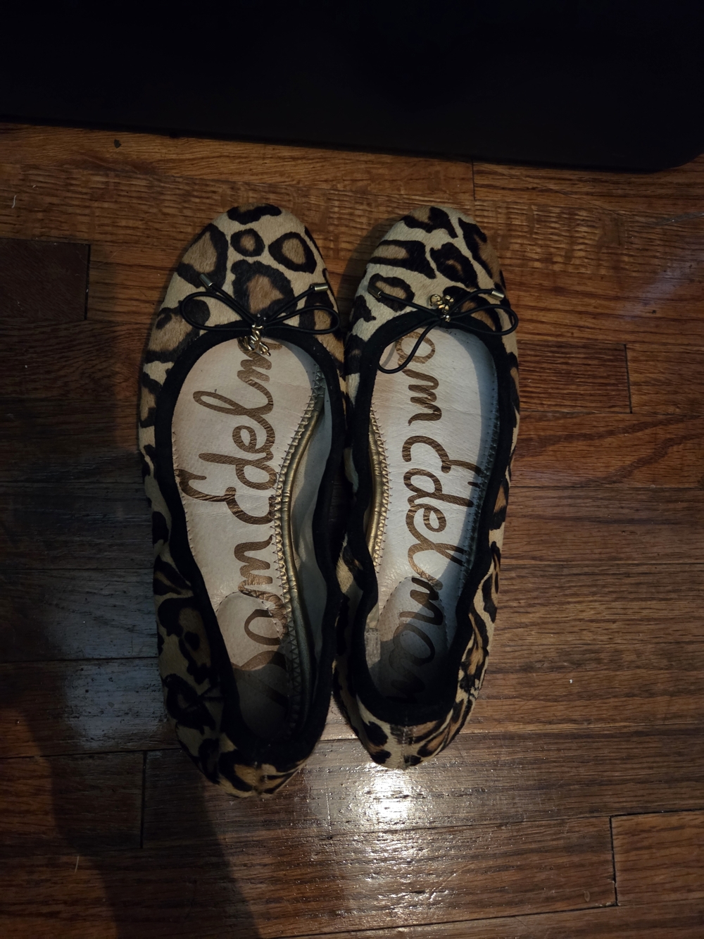 Sam Edelman Leopard-Print Ballet Flats in Tan and Black
